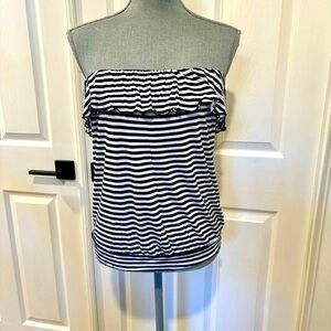 Old Navy Women’s Navy & White Striped Tube Top Size Medium Travel Summer Party
